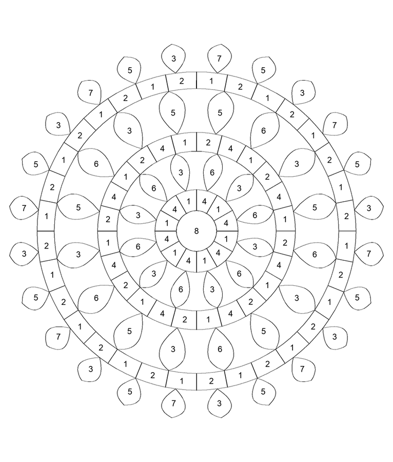 Bloom Mandala paint-by-numbers outline